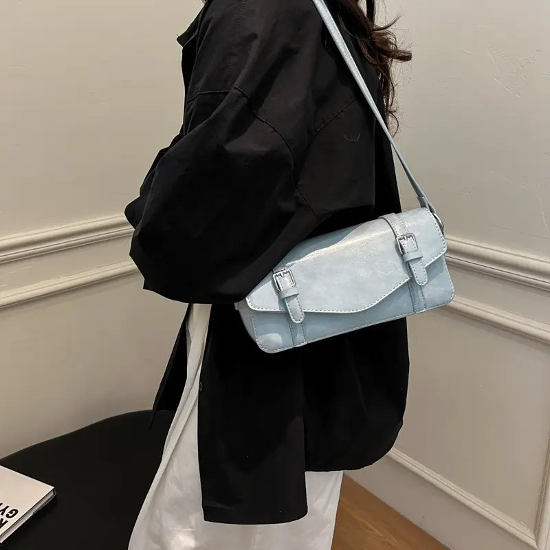 LEFTSIDE Fashion Small Flap Square Pu Leather Crossbody Bag for Women 2025 New Trend Designer Simple Handbags and Purses