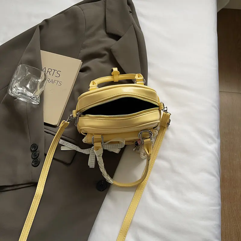 LEFTSIDE Cute Sweet Small PU Leather Crossbody Bag Lady Handbags and Purses Women 2025 New in Short Handle Y2K Shoulder Bag