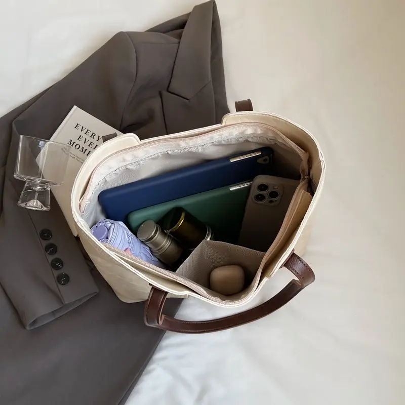 LEFTSIDE Design Retro Big PU Leather Tote Bag for Women 2025 Y2K Retro Fashion Underarm Shoulder Bag Handbags Hand Bag