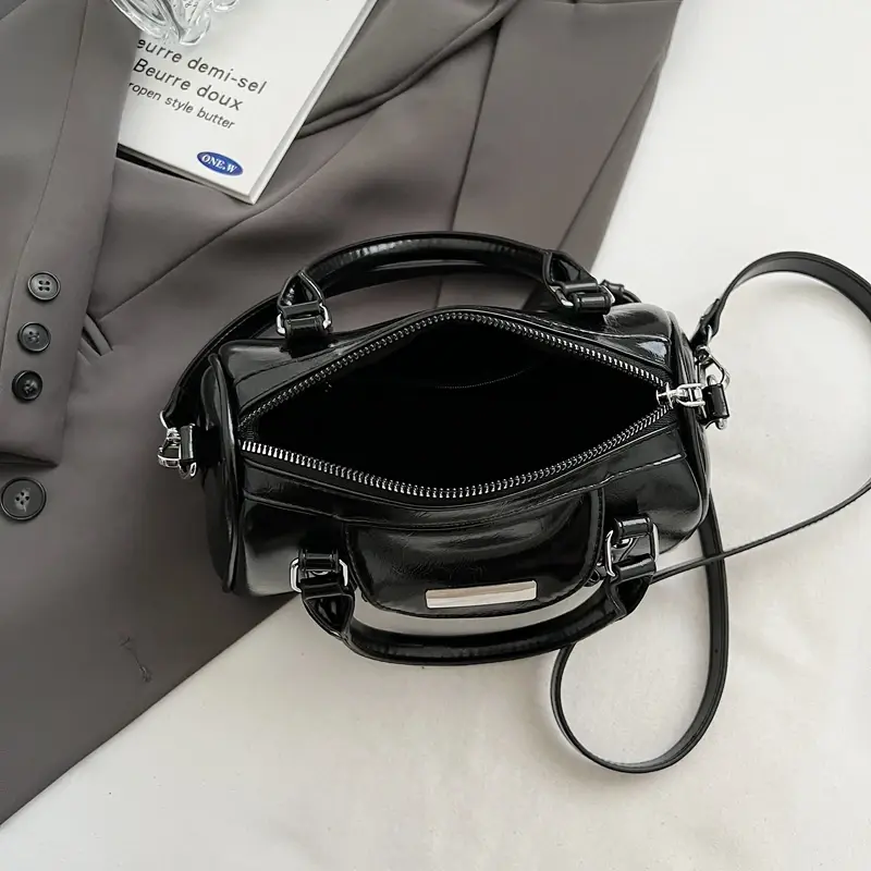 LEFTSIDE Small PU Leather Shoulder Bags for Women 2024 Winter Y2K New Designer Trend Female Tote Bag Lady Short Handle Handbags