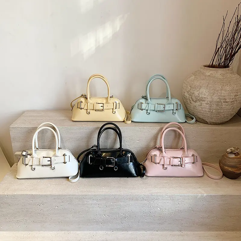 LEFTSIDE Women Small PU Leather Shoulder Bag 2025 New Trend Fashion Y2K Simple Short Handle Crossbody Tote Bag Female Handbag