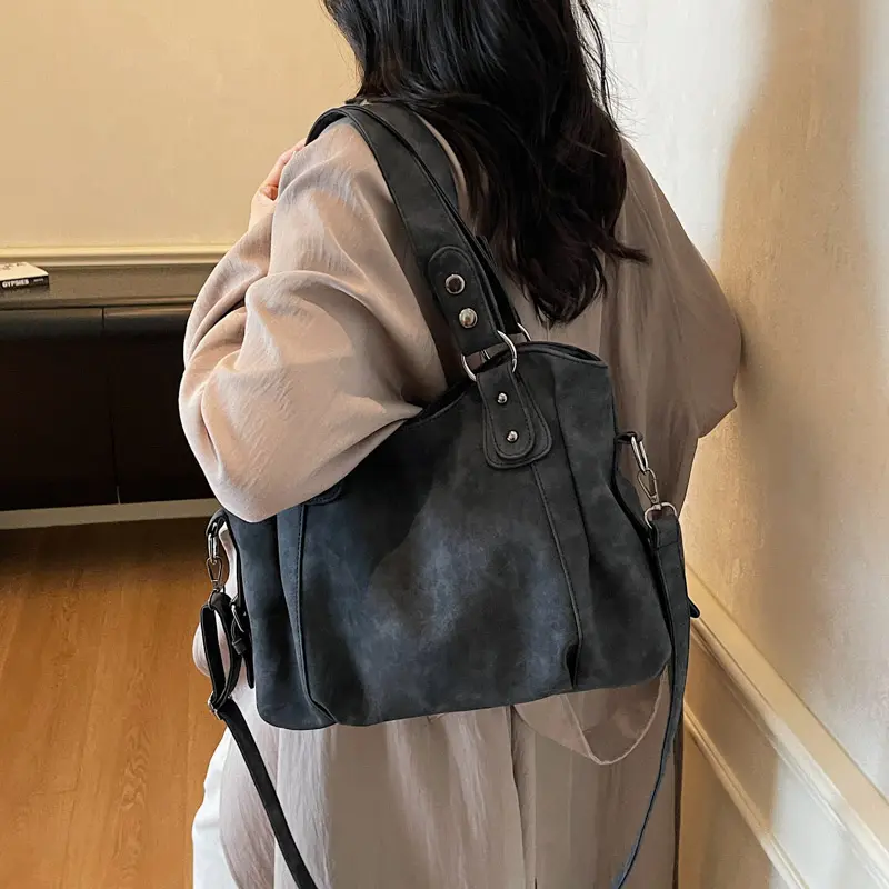 LEFTSIDE Women's PU Leather Shoulder Bag 2025 Winter New Retro Luxury Tote Bag Luxury Brand Designer Handbags Vintage Hand Bags
