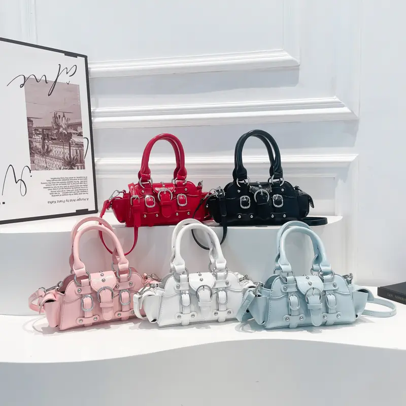 LEFTSIDE Women PU Leather Small Shoulder Bag 2025 New Trend Fashion Simple Short Handle Crossbody Bag Punk Style Handbags