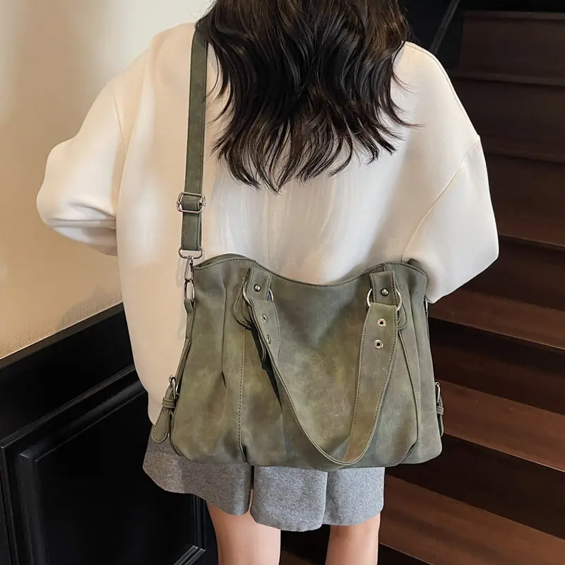 LEFTSIDE Women's PU Leather Shoulder Bag 2025 Winter New Retro Luxury Tote Bag Luxury Brand Designer Handbags Vintage Hand Bags