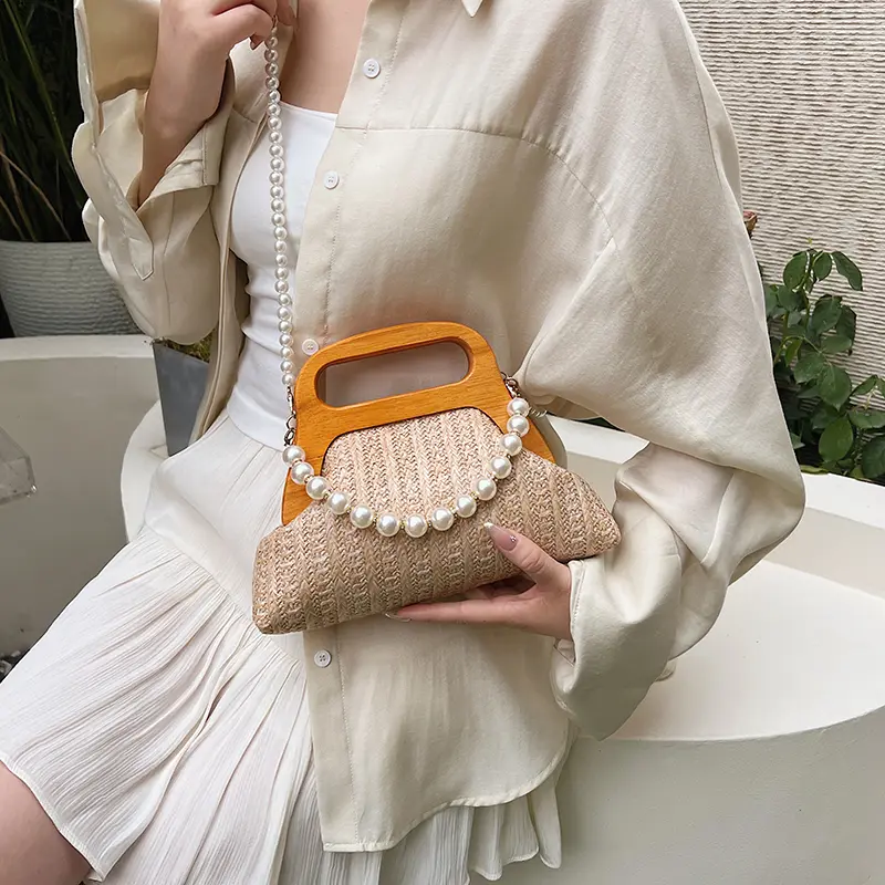 LEFTSIDE Stripe Small Straw Crossbody Bags for Women 2025 Fashion Summer Shoulder Bags Lady Travel Handbags Weave Beach Bag