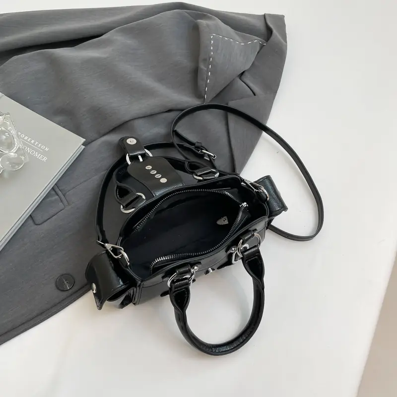 LEFTSIDE Women PU Leather Small Shoulder Bag 2025 New Trend Fashion Simple Short Handle Crossbody Bag Punk Style Handbags