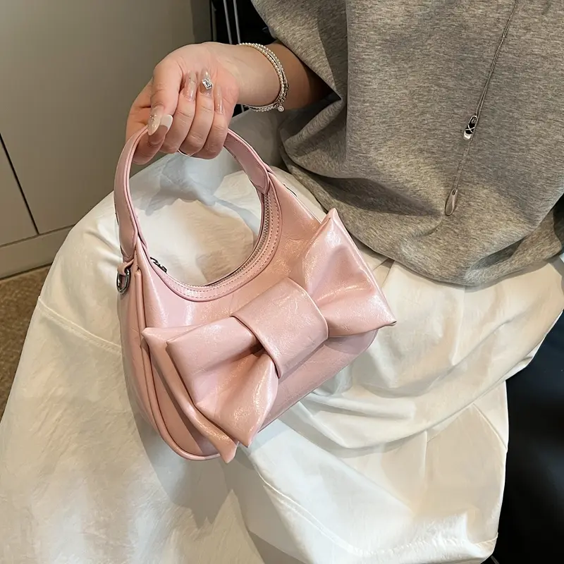 LEFTSIDE Small Bow Design PU Leather Crossbody Bags for Women 2025 New Trend Fashion Shoulder Bag Ladies Handbags and Purses