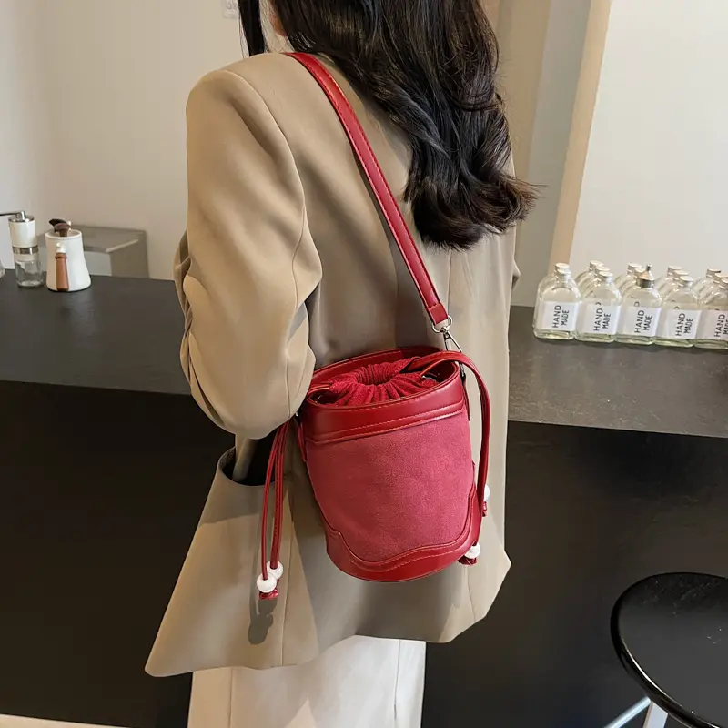 LEFTSIDE Chinese Style Mini Shoulder Bags for Women 2025 New Trend Crossbody Bag Females ​Bucket Bags Retro Handbags and Purses