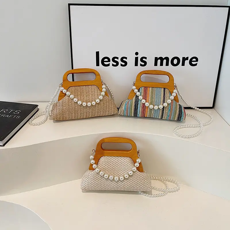 LEFTSIDE Stripe Small Straw Crossbody Bags for Women 2025 Fashion Summer Shoulder Bags Lady Travel Handbags Weave Beach Bag