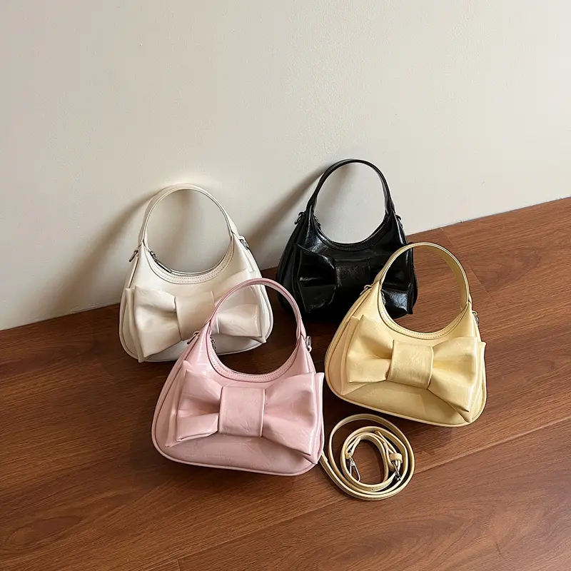 LEFTSIDE Small Bow Design PU Leather Crossbody Bags for Women 2025 New Trend Fashion Shoulder Bag Ladies Handbags and Purses