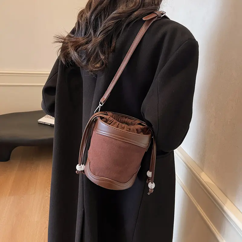 LEFTSIDE Chinese Style Mini Shoulder Bags for Women 2025 New Trend Crossbody Bag Females ​Bucket Bags Retro Handbags and Purses