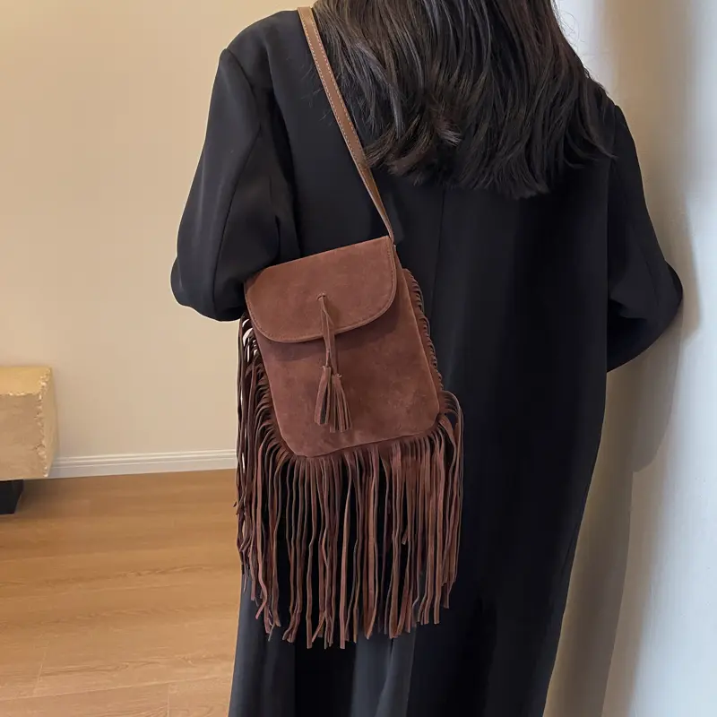 LEFTSIDE Design Small PU Leather Shoulder Bags for Women 2025 Tassels New Crossbody Bag Females ​Luxury Handbags and Purses