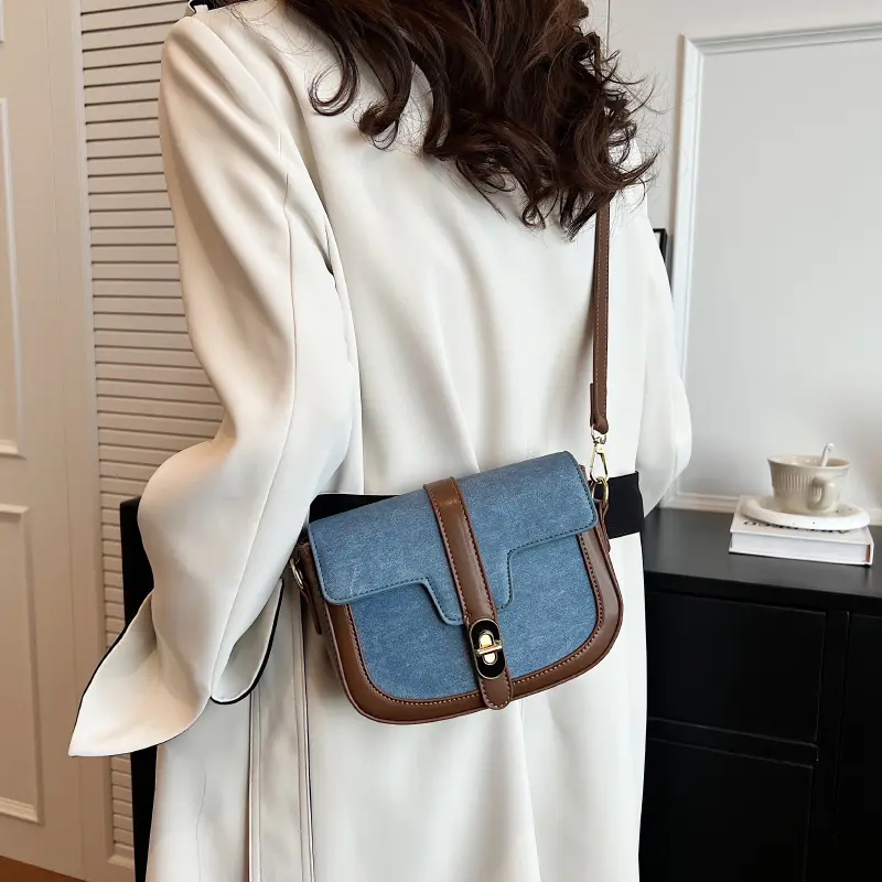 LEFTSIDE Small PU Leather Crossbody Bags for Women Females New 2025 Trend Fashion Simple Saddle Bag Females Handbags and Purses