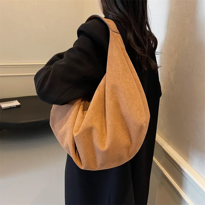 LEFTSIDE Design Large PU Leather Hobo Bags Lady Winter Shoulder Bag for Women 2025 New Fashion Trend Y2K Handbags Underarm Bag