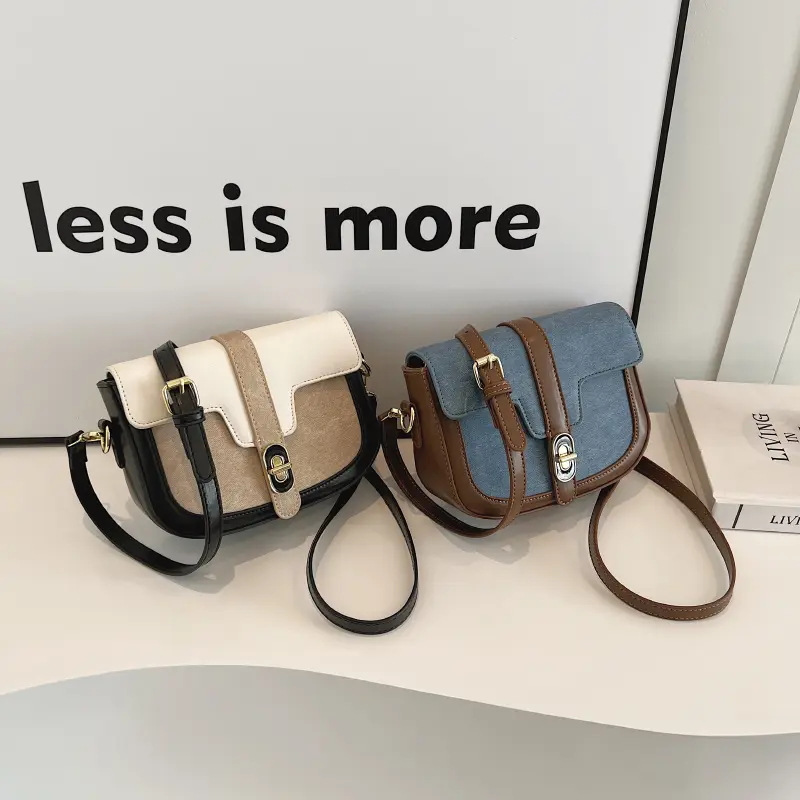 LEFTSIDE Small PU Leather Crossbody Bags for Women Females New 2025 Trend Fashion Simple Saddle Bag Females Handbags and Purses