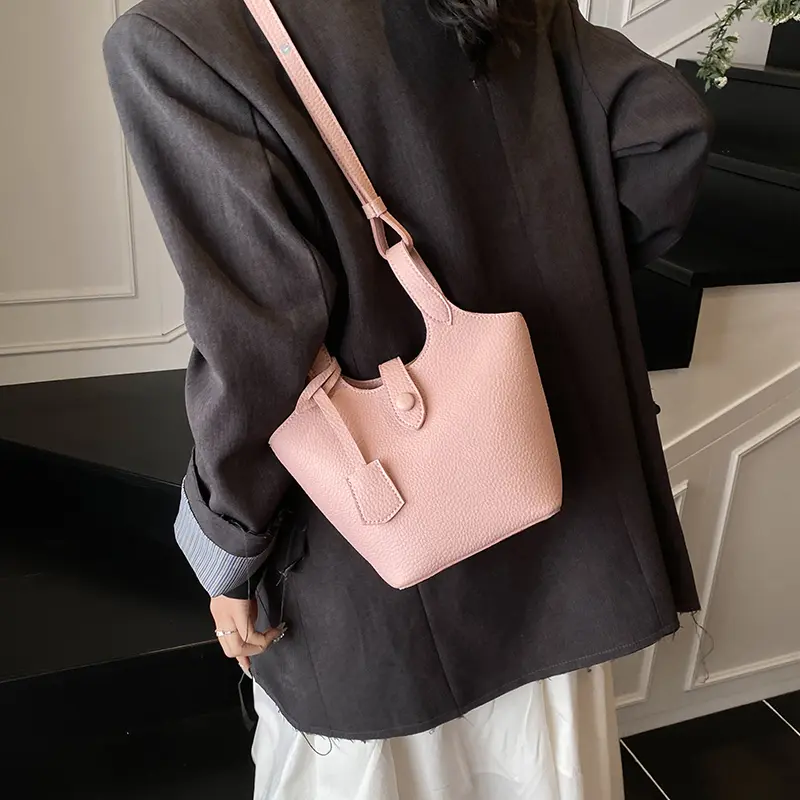 LEFTSIDE Small PU Leather Crossbody Bags for Women 2025 New Simple Shoulder  Bag Females Solid Color Bucket Handbags And Purses