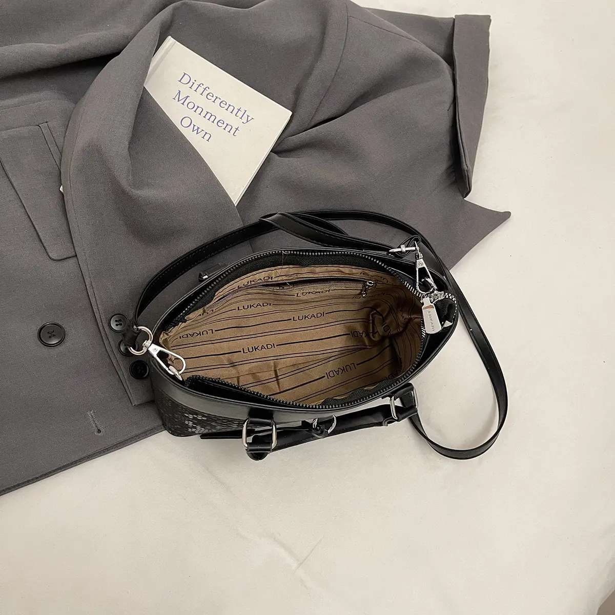 LEFTSIDE PU Leather Small Square Crossbody Bags Lady Shoulder Bag for Women 2025 Fashion Short Handle Silver Handbags and Purses