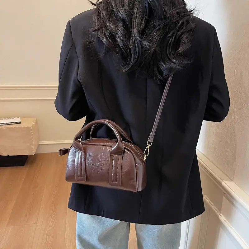 LEFTSIDE Small White PU Leather Shoulder Bag for Women 2025 Spring New Trend Y2K Handbags Females Short Handle Crossbody Bags