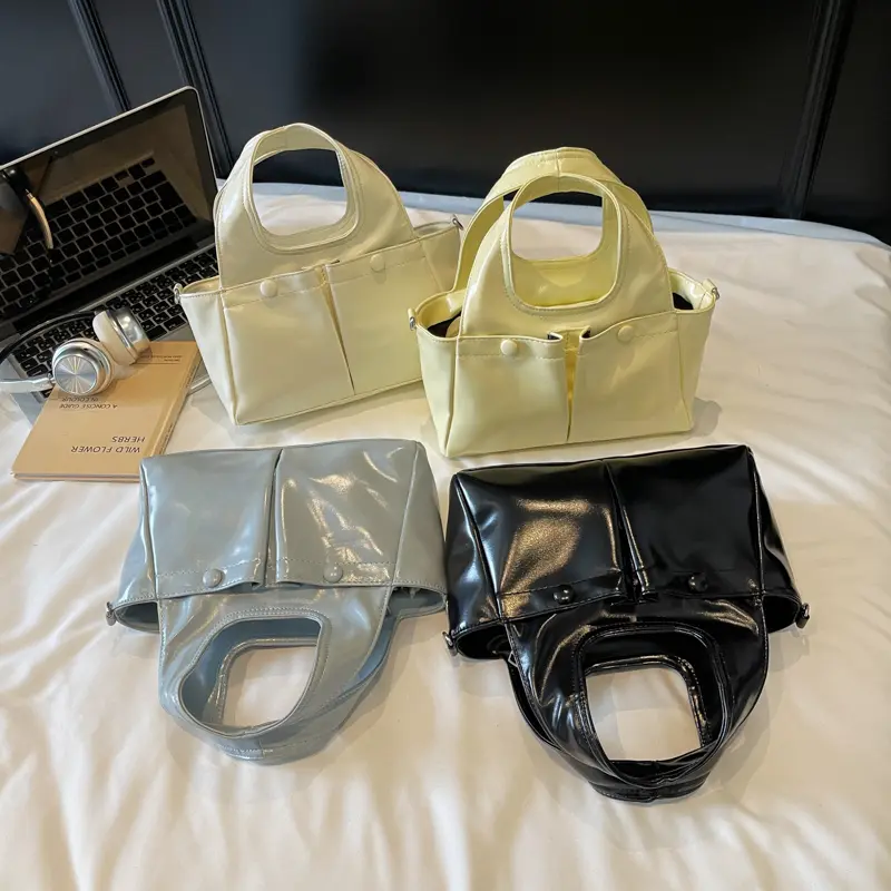 LEFTSIDE Women Small PU Leather Double Pockets Design Square Shoulder Bag 2025 New In Trendy Crossbody Bag Female Handbags