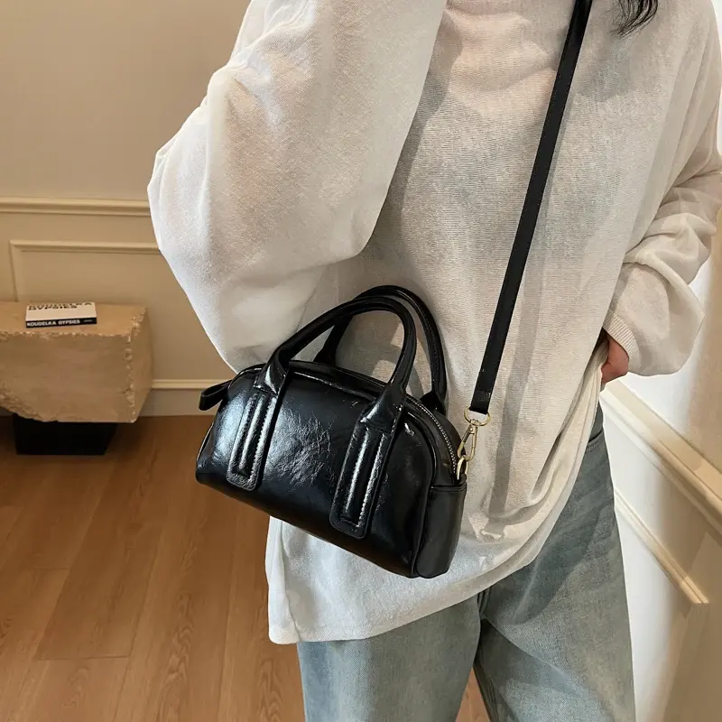 LEFTSIDE Small White PU Leather Shoulder Bag for Women 2025 Spring New Trend Y2K Handbags Females Short Handle Crossbody Bags