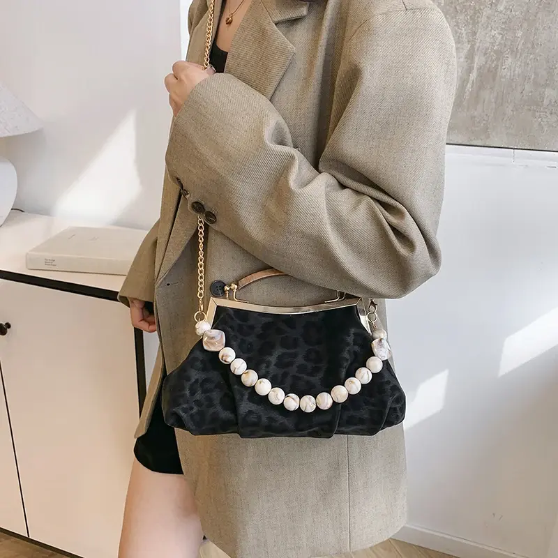 LEFTSIDE Women Fashion Small Faux Suede Soft Handbags and Purses Vintage 2024 Winter Y2K Crossbody Bag Lady Beaded Shoulder Bag