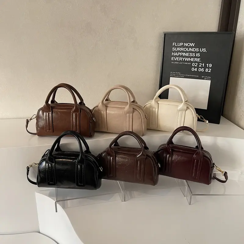LEFTSIDE Small White PU Leather Shoulder Bag for Women 2025 Spring New Trend Y2K Handbags Females Short Handle Crossbody Bags