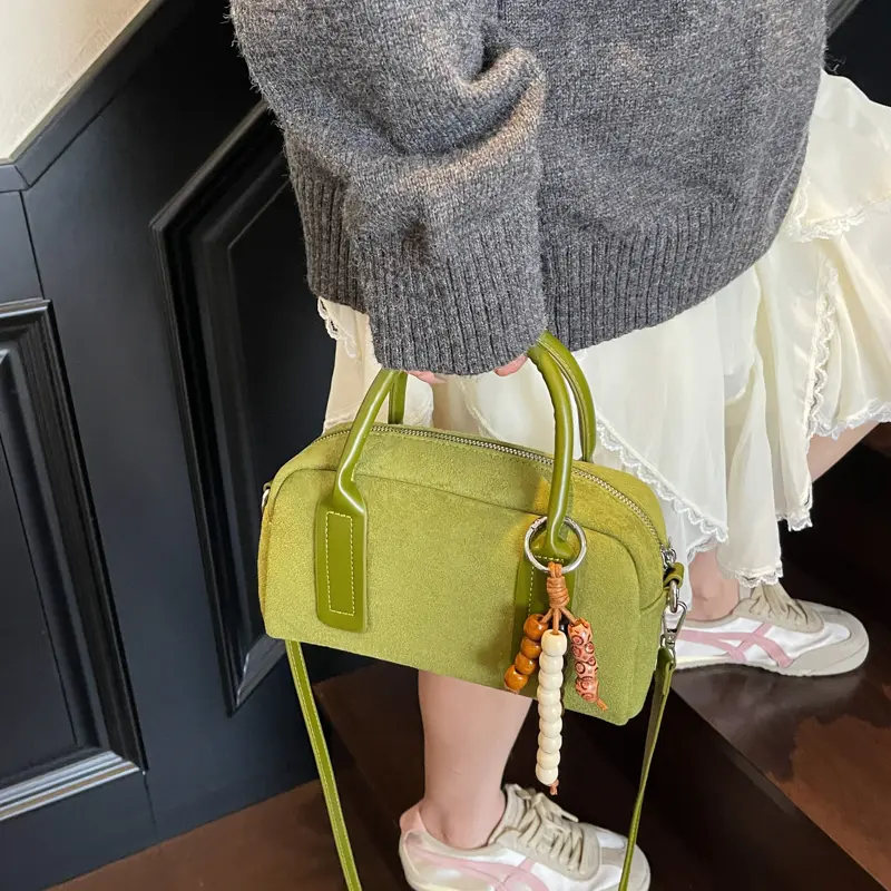 LEFTSIDE Small PU Leather Short Handle Shoulder Bag for Women 2025 Winter Luxury Crossbody Bag Lady Designer Green Handbags