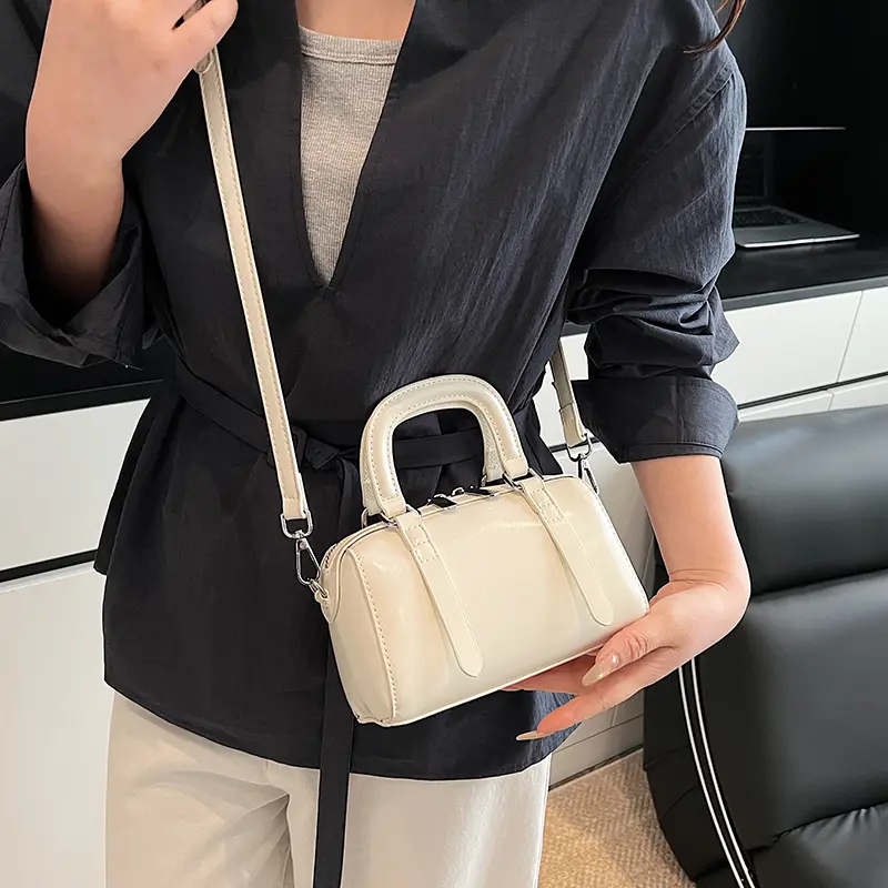 LEFTSIDE Short Handle PU Leather Crossbody Bags for Women 2025 Spring Luxury Trend Y2K Ladies Shoulder Bag Handbags and Purses