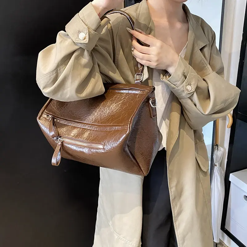 LEFTSIDE Small PU Leather Crossbody Bags Lady Retro Shoulder Bag for Women 2025 Winter Fashion New Trend Y2K Handbags and Purses