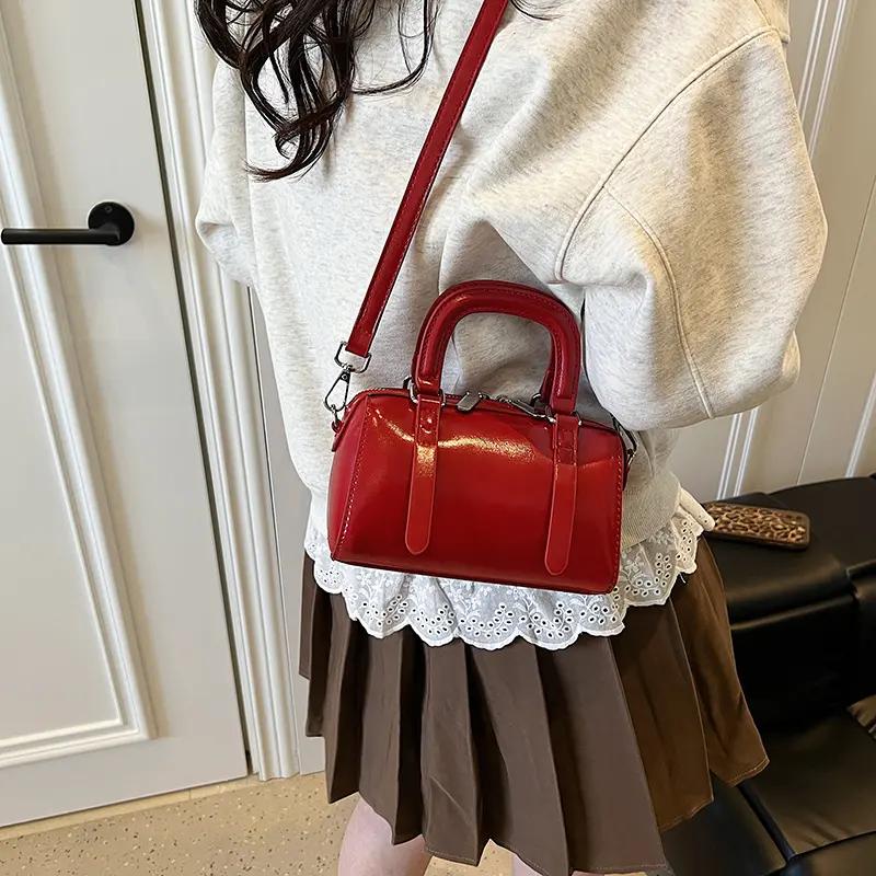 LEFTSIDE Short Handle PU Leather Crossbody Bags for Women 2025 Spring Luxury Trend Y2K Ladies Shoulder Bag Handbags and Purses