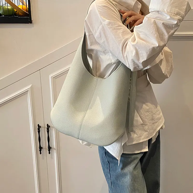 LEFTSIDE Design High-capacity PU Leather Underarm Bags for Women 2025 New Female Shoulder Hobo Bag Soft Solid Color Handbags