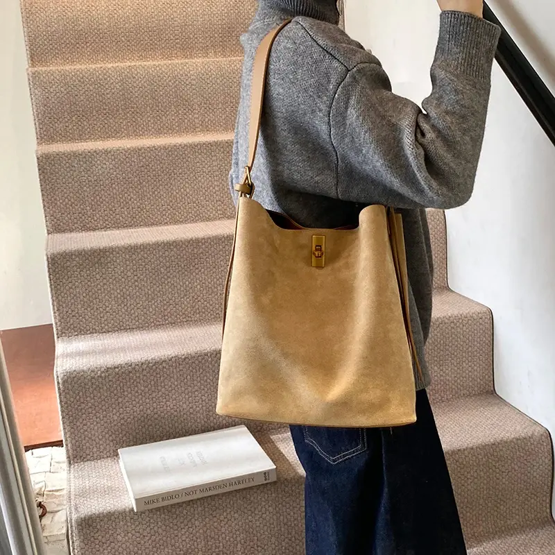 LEFTSIDE Small Nubuck Leather Crossbody Bags Lady Hobo Bag for Women 2024 Winter New Trends Females Luxury Shoulder Bag Handbags