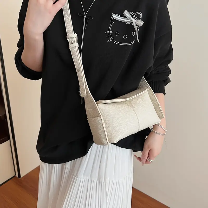 LEFTSIDE Small PU Leather Flap Crossbody Bags for Women 2025 New Trend Fashion Simple Shoulder  Bag Females Handbags and Purses
