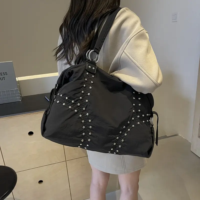 LEFTSIDE Cloth High Capacity Shoulder Bags for Women 2025 Y2K New Trend Female Design Tote Bag Lady Travel Handbags and Purses