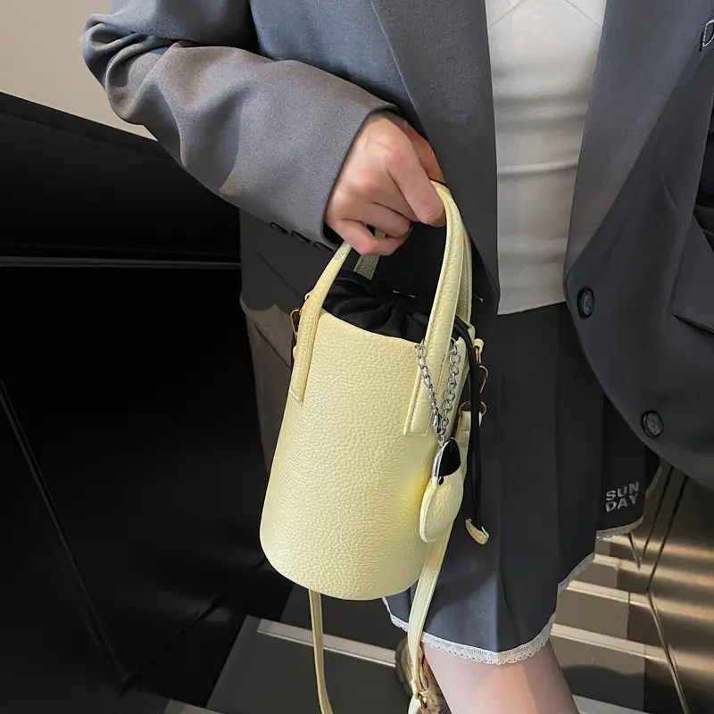 LEFTSIDE Small Bucket Crossbody Bags for Women PU Leather Shoulder Bag 2025 Luxury Designer Short Handle Purses and Handbags