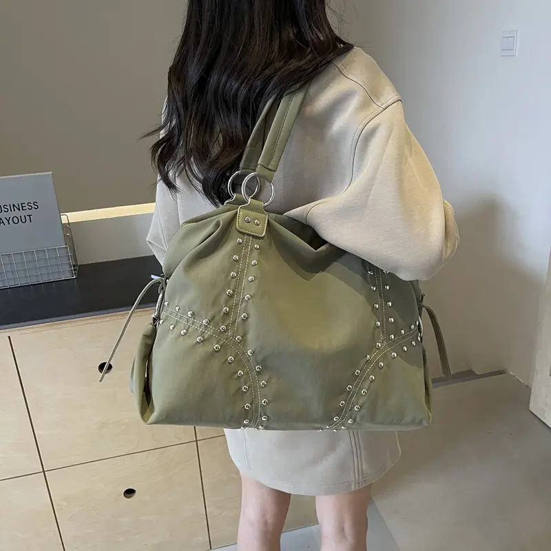 LEFTSIDE Cloth High Capacity Shoulder Bags for Women 2025 Y2K New Trend Female Design Tote Bag Lady Travel Handbags and Purses