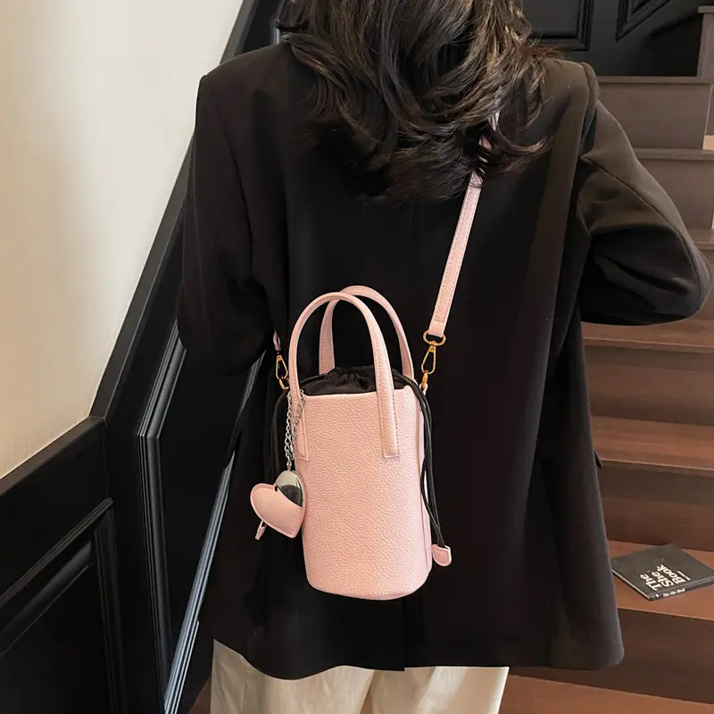 LEFTSIDE Small Bucket Crossbody Bags for Women PU Leather Shoulder Bag 2025 Luxury Designer Short Handle Purses and Handbags