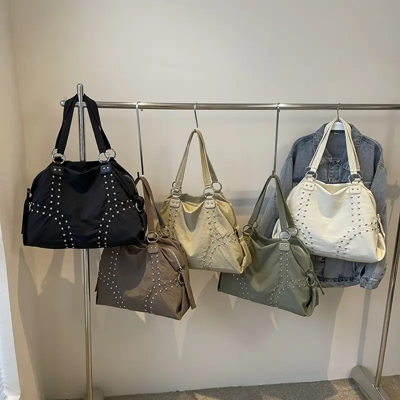LEFTSIDE Cloth High Capacity Shoulder Bags for Women 2025 Y2K New Trend Female Design Tote Bag Lady Travel Handbags and Purses