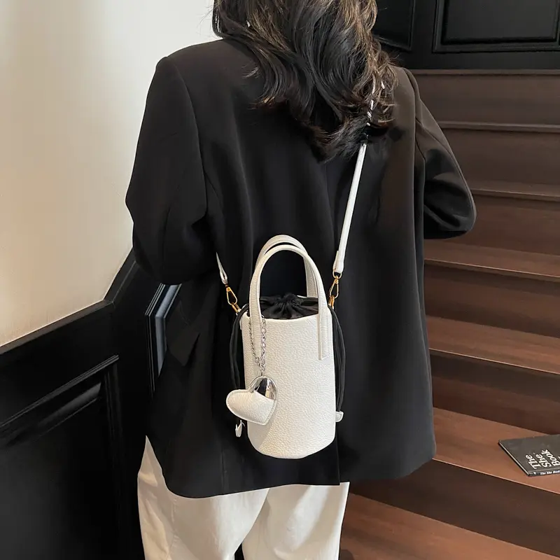 LEFTSIDE Small Bucket Crossbody Bags for Women PU Leather Shoulder Bag 2025 Luxury Designer Short Handle Purses and Handbags