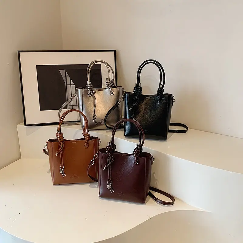 LEFTSIDE Small PU Leather Bucket Bags Lady Shoulder Crossbody Bag for Women 2025 Winter Fashion Trend Y2K Handbags and Purses