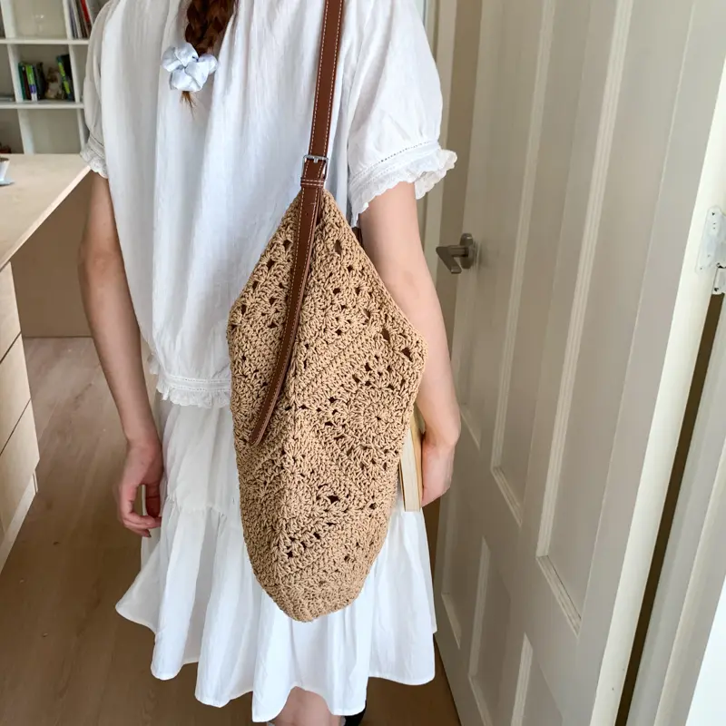 LEFTSIDE Woven Knited Hobo Bags for Women 2025 New in Travel Fashion Summer Shoulder Bags Handbags and Purses Weave Beach Bag