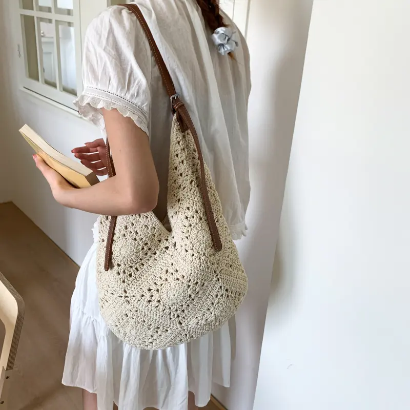 LEFTSIDE Woven Knited Hobo Bags for Women 2025 New in Travel Fashion Summer Shoulder Bags Handbags and Purses Weave Beach Bag