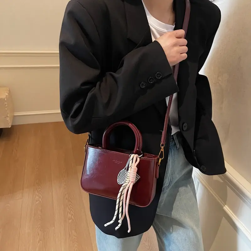 LEFTSIDE Small White Short Handle PU Leather Crossbody Bags for Women 2025 Y2K Ladies Shoulder Bag Females Retro Handbags