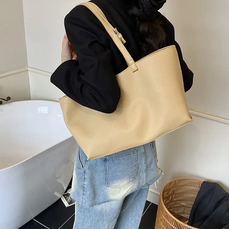 LEFTSIDE 2025 Summer New in Big PU Leather Luxury Brand Handbags and Purses Women's Tote Bag Short Handle Shoulder Bags