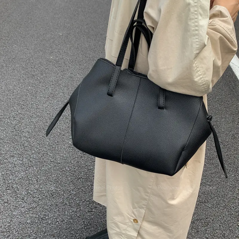 LEFTSIDE High-capacity PU Leather Shoulder Bag for Women 2025 Winter New Luxury Brand Tote Bag Lady Designer Handbags and Purses