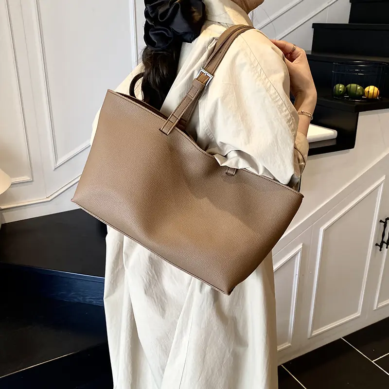 LEFTSIDE 2025 Summer New in Big PU Leather Luxury Brand Handbags and Purses Women's Tote Bag Short Handle Shoulder Bags