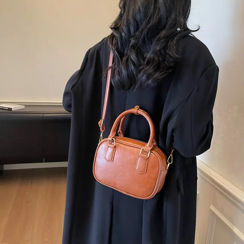 LEFTSIDE Women PU Leather Shoulder Bag 2025 Winter Short Handle Crossbody Bag Luxury Designer New Trend Handbags and Purses