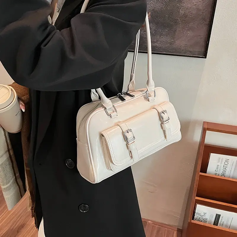 LEFTSIDE Small PU Leather Underarm Bags Lady Shoulder Bag for Women 2024 Winter New Korean Fashion Y2K Retro Handbags and Purses