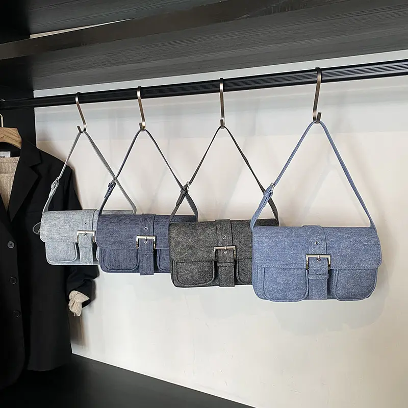 LEFTSIDE Women's PU Leather Underarm Shopping Bag Fashion Solid Designer Armpit Shoulder Bag Casual Double Pocket Hand Bag