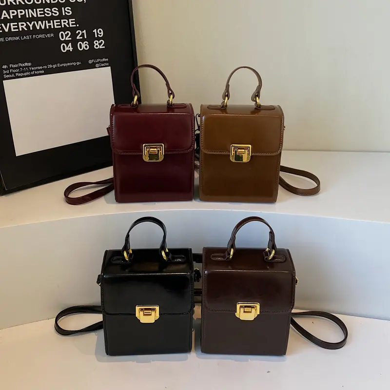 LEFTSIDE Short Handle PU Leather Crossbody Bags for Women 2025 Spring Luxury Y2K Shoulder Bag Females Square Handbags and Purses